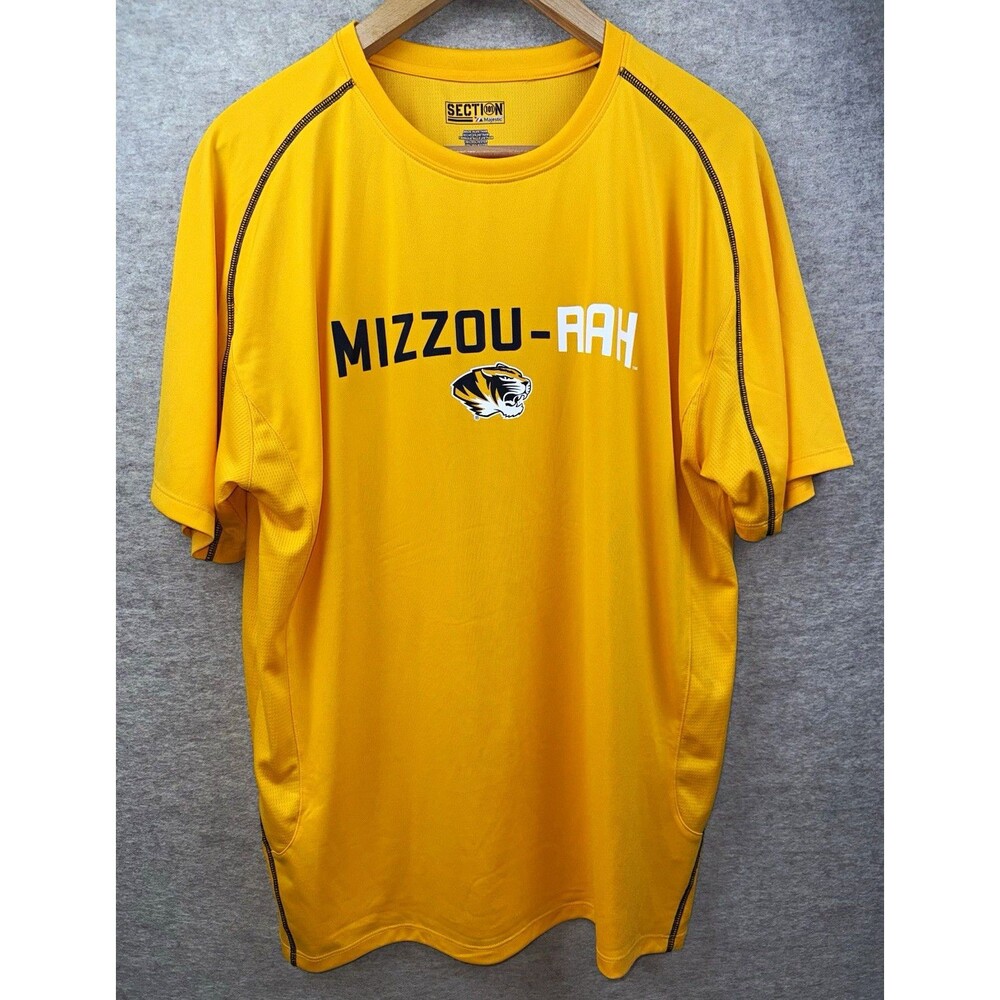 Majestic Section 101 Missouri Tigers Mizzou-Rah Gold Shirt Men’s XL